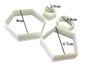 Set 4 cortantes hexagonales para pelota 